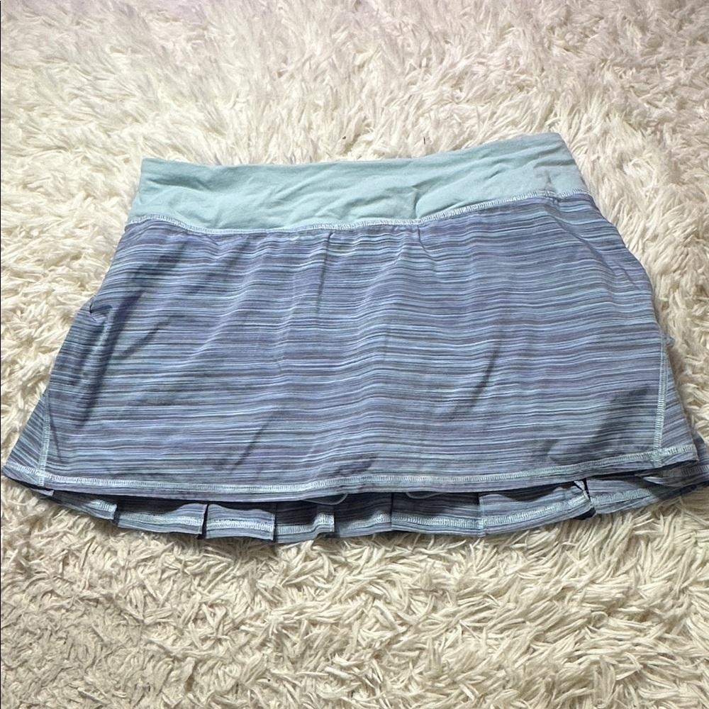 Lululemon Run: Pace Setter Skirt Twisted Stripe Caspian Blue / Caspian Blue